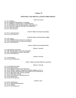 Chapter 22 OFFENSES AND MISCELLANEOUS PROVISIONS