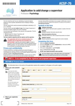 ACSP-76 - Psychology Board of Australia
