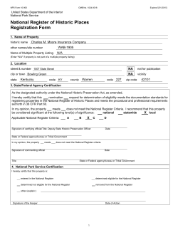 NPS Form 10 900 OMB No. 1024 0018 - City