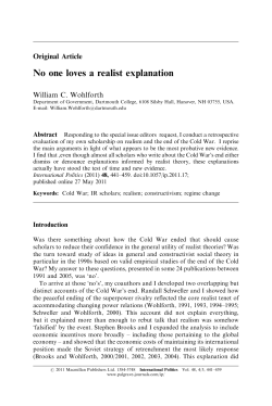 No One Loves a Realist Explanation: The Cold War`s End Revisited