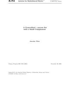 A Generalized σ–porous Set with a Small Complement