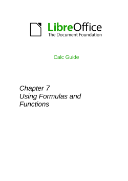Formulas and Functions - The Document Foundation