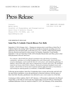 Saint Pius X Blessing of the Bells