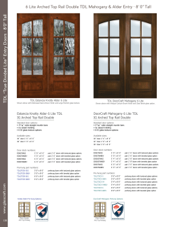TDL “True Divided Lite” Entry Doors • 8`0” Tall