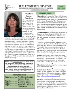 AT THE WATERCOLOR`S EDGE - Texas Watercolor Society