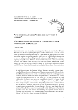Lene Andersen A new interest in oral storytelling has