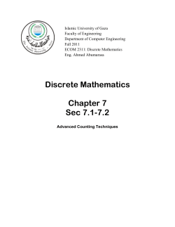 Chapter 7:Advanced Counting Techniques