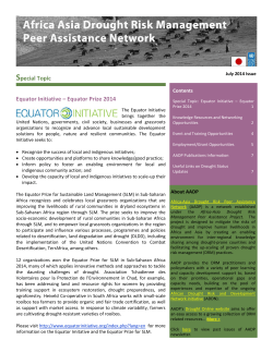 Special Topic Equator Initiative – Equator Prize 2014