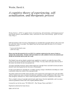 actualization, and therapeutic process