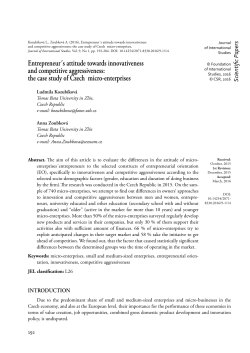 Entrepreneur&acute;s attitude towards innovativeness and competitive