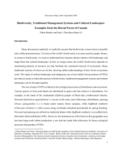 Biodiversity, Traditional Management Systems and Cultural