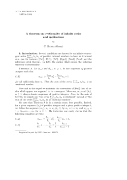 A theorem on irrationality of infinite series and applications