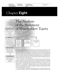 The Analysis of the Statement of Shareholders` Equity