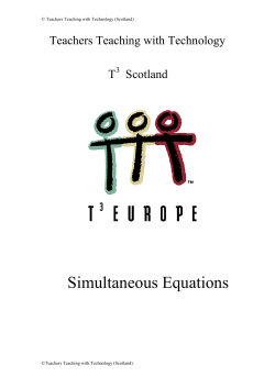Simultaneous Equations