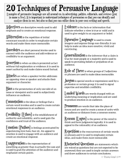20 Techniques of Persuasive Language