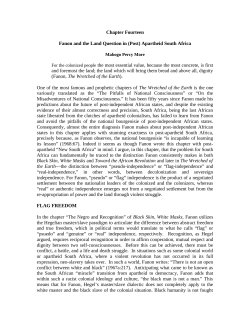 Fanon and Land Continued