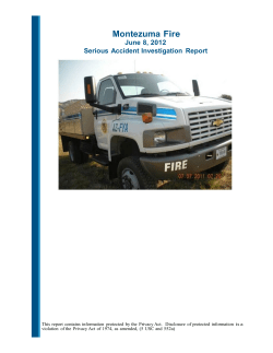 Montezuma Fire - Wildland Fire Lessons Learned Center