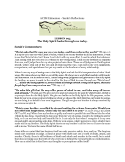 ACIM Edmonton - Sarah`s Reflections