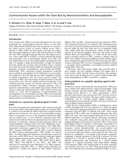 Communication Routes within the Taste Bud by Neurotransmitters