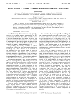 Carbon Nanotube &ldquo;T Junctions&rdquo; - Center for Computational Sciences