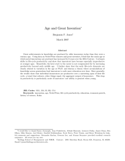 Age and Great Invention - The University of Chicago Booth School of