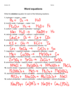 Word equations - Peters Physics