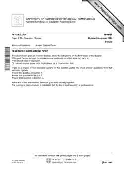 UNIVERSITY OF CAMBRIDGE INTERNATIONAL