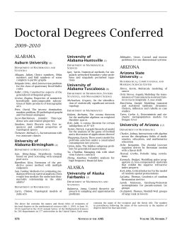 Doctoral Degrees Conferred - American Mathematical Society