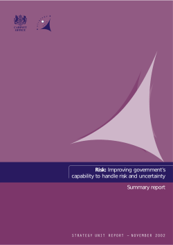 Risk Summary Report - UK Government Web Archive