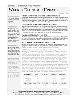 Weekly Economic Update - Heineman Financial Strategies