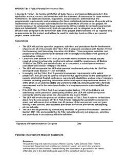 Parental Involvement Plan - Marion County Public Schools