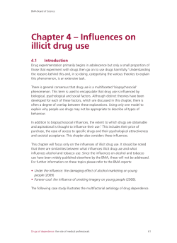 Chapter 4 &ndash; Influences on illicit drug use
