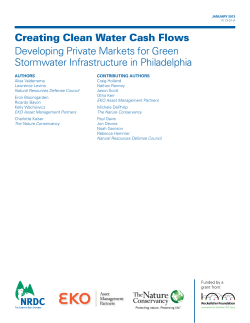 Creating Clean Water Cash Flows - Developing Private Markets for