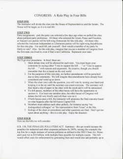 CONGRESS: A Role Plav in Four Bills