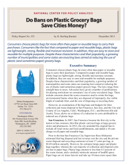 Do Bans on Plastic Grocery Bags Save Cities Money?