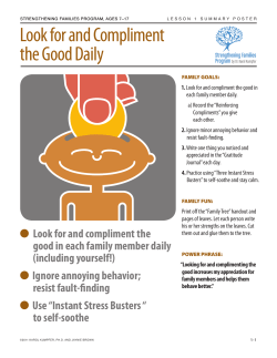 FAMILY GOALS - Strengthening Families Program