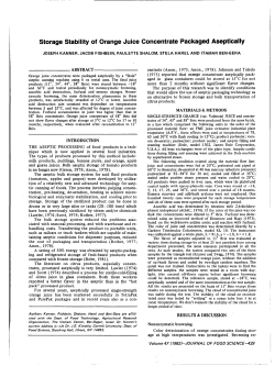 Storage Stability of Orange Juice Concentrate Packaged