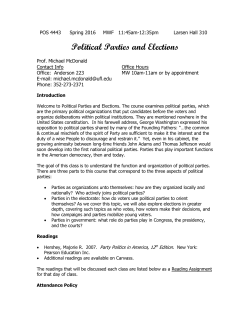 POS 4443 &ndash; McDonald - Department of Political Science