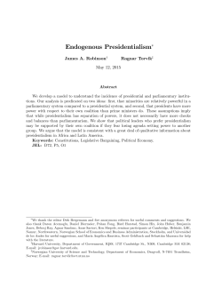 Endogenous Presidentialism