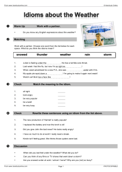 Idioms about the Weather