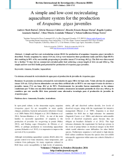 A simple and low-cost recirculating aquaculture system for the