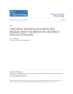 creating heaven on earth: jim bakker and the birth of a sunbelt