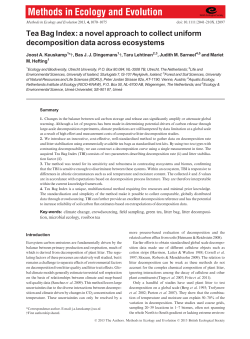 Tea Bag Index: a novel approach to collect uniform decomposition
