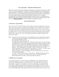 MALE AUDITION MONOLOGUES 2011-12