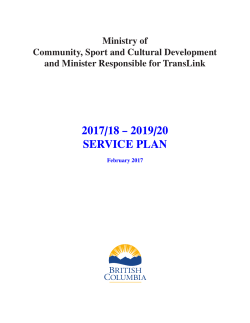 Ministry of Community, Sport and Cultural Development Service Plan