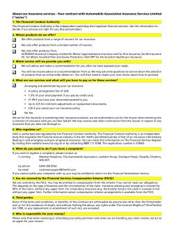 About our insurance services - Your contract with Automobile