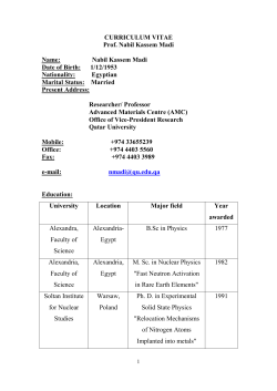 curriculum vitae - Qatar University