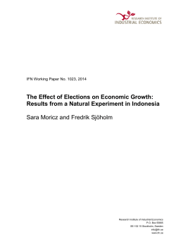 The Effect of Elections on Economic Growth: Results from a Natural