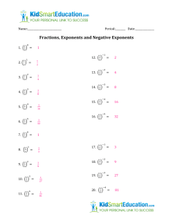 Fractions, Exponents and Negative Exponents