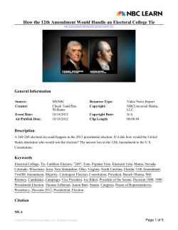 How the 12th Amendment Would Handle an Electoral